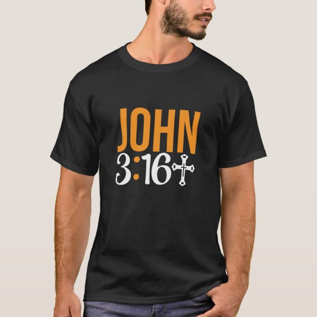 Camiseta Juan 3:16 Por Dios, Amen Por El Verso De La Biblia (Anverso)