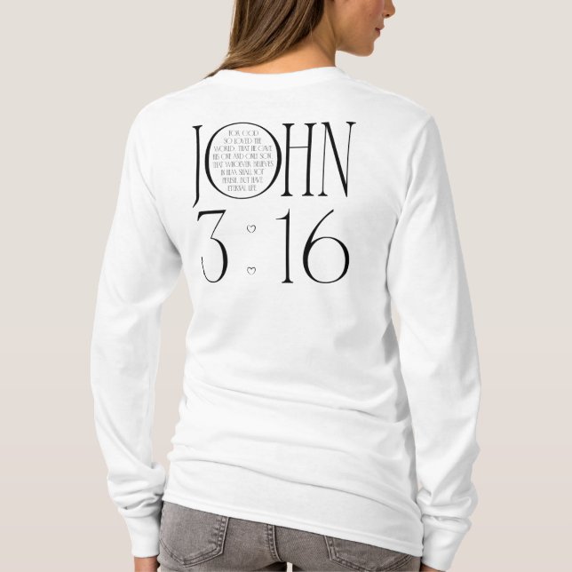 Camiseta Juan 3:16 Versículo de la Biblia (Reverso)