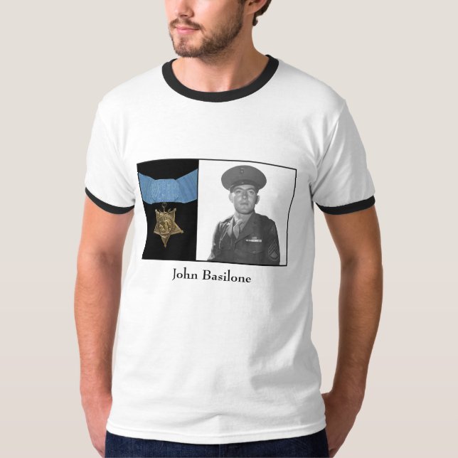 Camiseta Juan Basilone y la medalla de honor (Anverso)