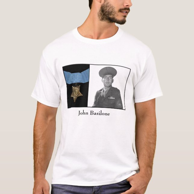 Camiseta Juan Basilone y la medalla de honor (Anverso)