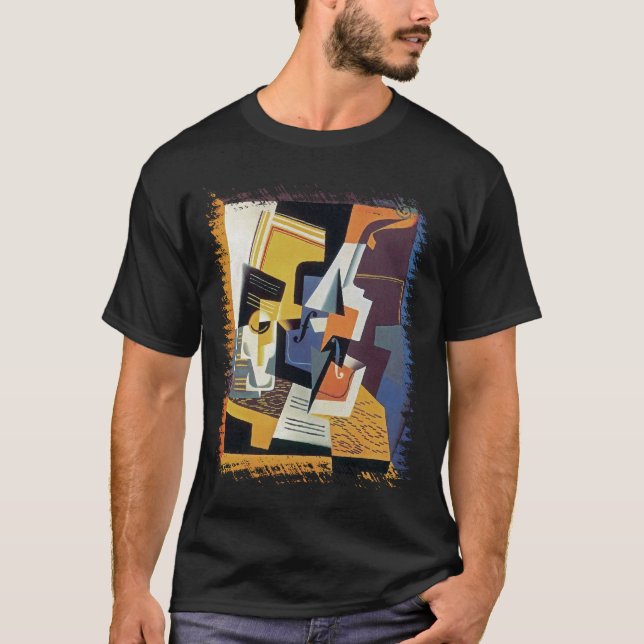 Camiseta Juan Gris - Violín y vidrio - Arte abstracto (Anverso)