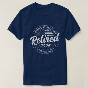 Camiseta Jubilación 2025 Regalos de humor EEUU Bandera Jubi