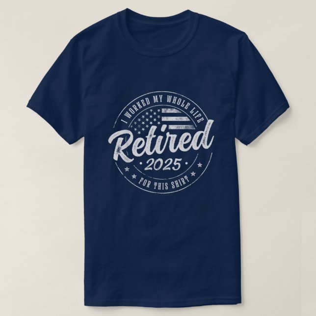 Camiseta Jubilación 2025 Regalos de humor EEUU Bandera Jubi (Diseño del anverso)