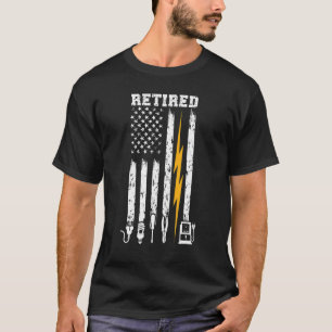 Camiseta Jubilación De Electricista De Bandera Estadouniden