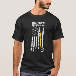 Camiseta Jubilación De Electricista De Bandera Estadouniden