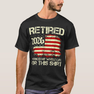 Camiseta Jubilación Divertida 2026 Bandera de EE. UU. Retir