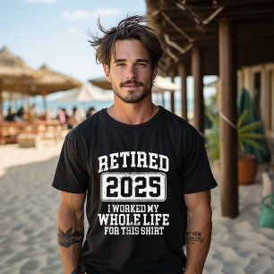 Camiseta Jubilación Retirada 2025 Para Hombres Humor Femeni