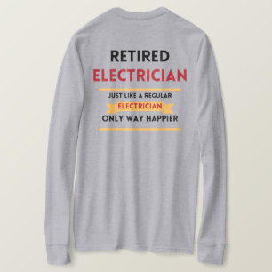 Camiseta jubilación roja de electricista jubilado