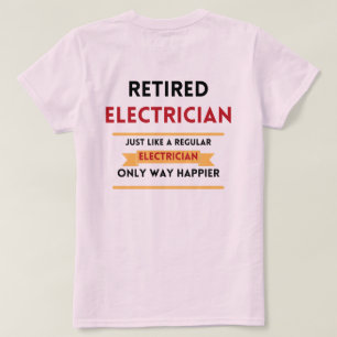 Camiseta jubilación roja de electricista jubilado