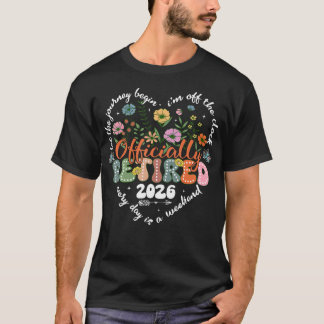 Camiseta Jubilada Oficialmente 2026 Floral Flor Jubilación