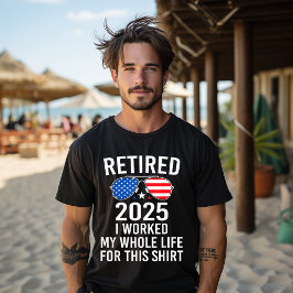 Camiseta Jubilado 2025 No Es Mi Problema Más Bandera Americ