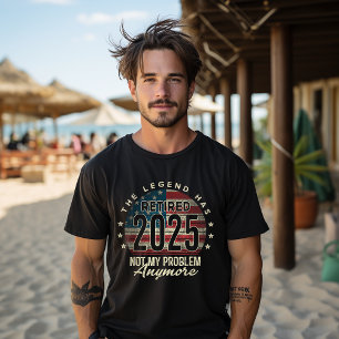 Camiseta Jubilado 2025 No Es Mi Problema Más EEUU Bandera P