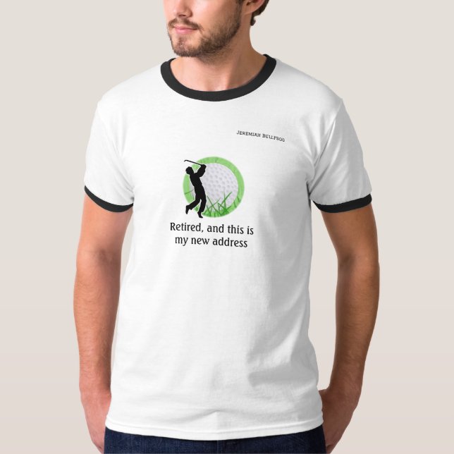 Camiseta Jubilado con nueva dirección de golf  (Anverso)