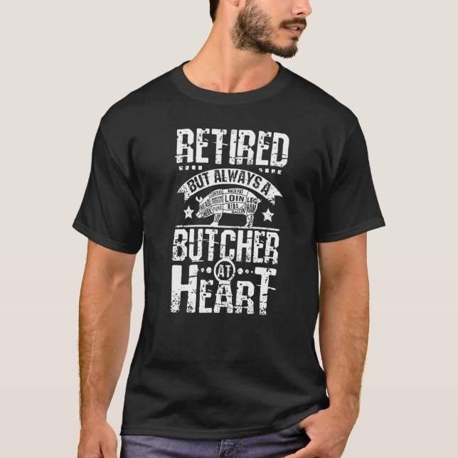 Camiseta Jubilado Pero Siempre Carnicero De Corazón (Anverso)