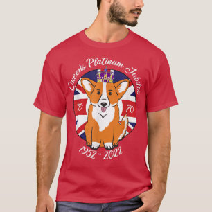 Camiseta JUBILEE DE PLATINO DE QUEEN 1952 2022 Corgi en un 