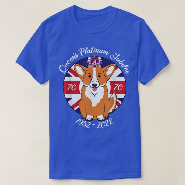 Camiseta JUBILEE DE PLATINO DE QUEENS 19522022 Corgi en cor (Diseño del anverso)