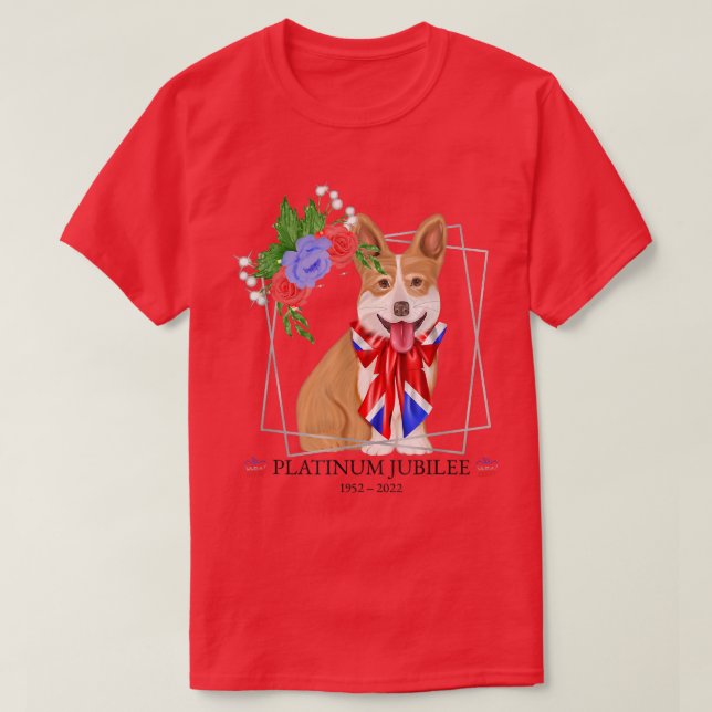 Camiseta Jubileo de la Reina Platinum CorgiQueens Jubilee (Diseño del anverso)