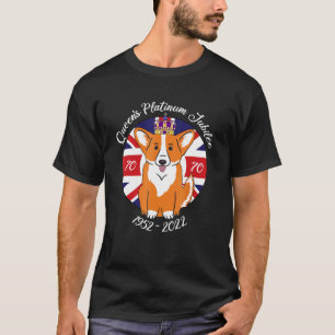 Camiseta Jubileo Platinum de la Reina 1952 2022 Corgi en cu