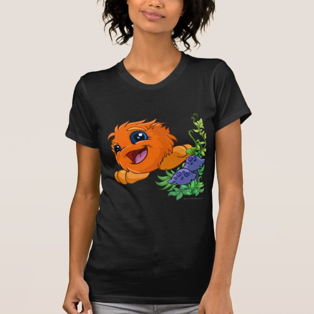 Camiseta JubJub anaranjado feliz en la central de Neopia (Anverso)
