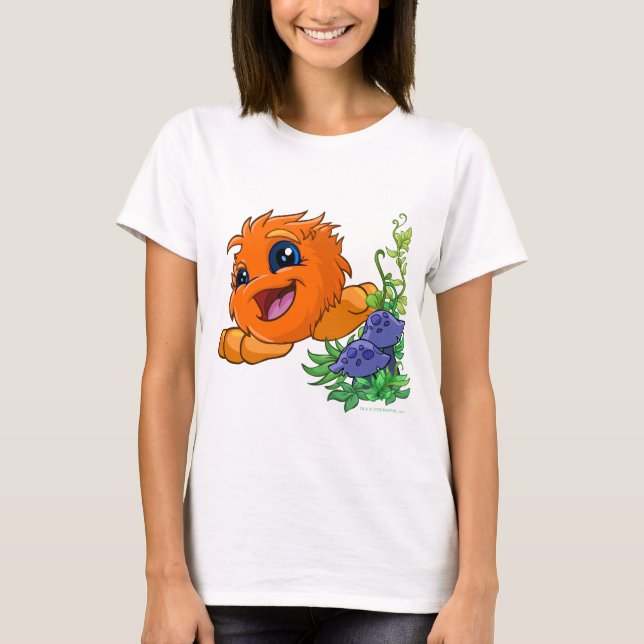 Camiseta JubJub anaranjado feliz en la central de Neopia (Anverso)
