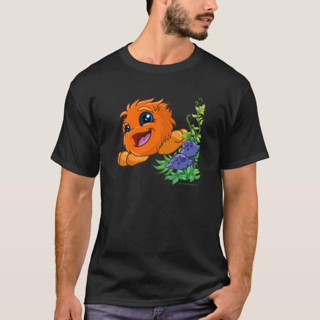 Camiseta JubJub anaranjado feliz en la central de Neopia (Anverso)
