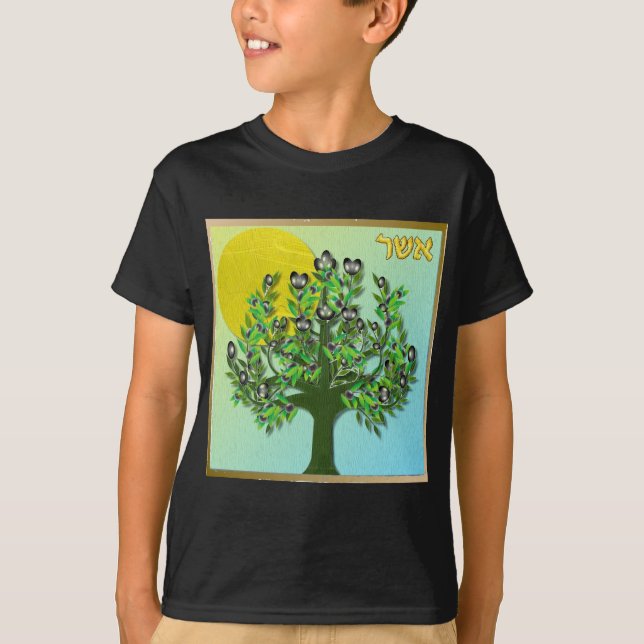 Camiseta Judaica 12 Tribus Israel Asher (Anverso)