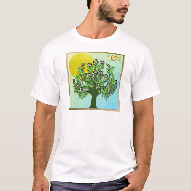 Camiseta Judaica 12 Tribus Israel Asher (Anverso)
