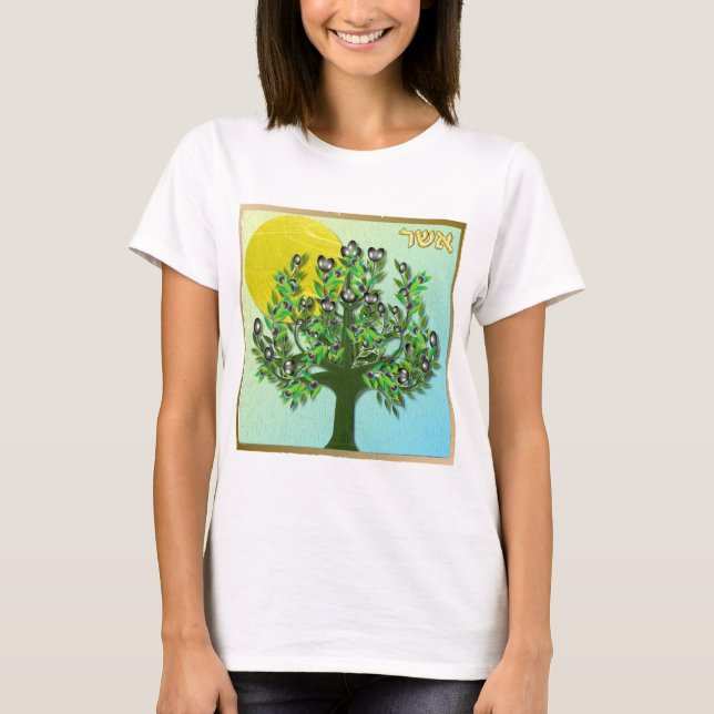 Camiseta Judaica 12 Tribus Israel Asher (Anverso)