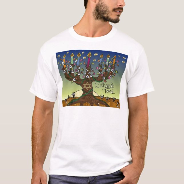 Camiseta Judea L'shanah Tovah Árbol De La Vida Aparato De R (Anverso)