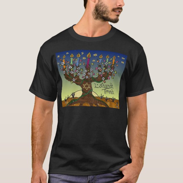 Camiseta Judea L'shanah Tovah Árbol De La Vida Aparato De R (Anverso)