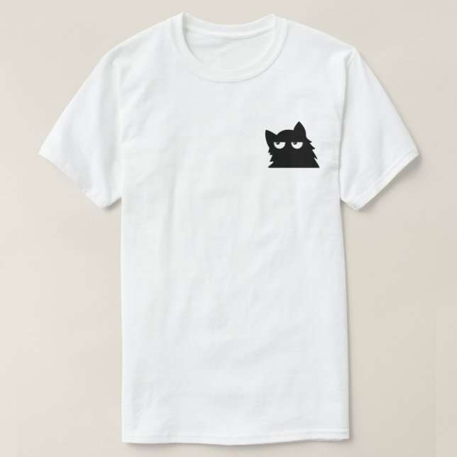 Camiseta Judging Black Cat Funny Minimal Cat Design (Diseño del anverso)