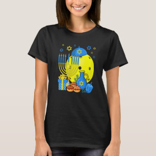 Camiseta Judia Pelota de Pickleball Menorah Feliz Hanukkah 
