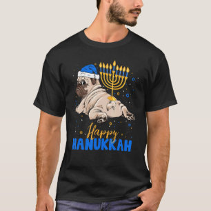Camiseta Judía Pug Menorah Happy Hanukkah Chanukah Dog
