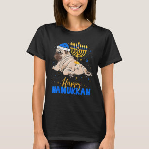 Camiseta Judía Pug Menorah Happy Hanukkah Chanukah Dog