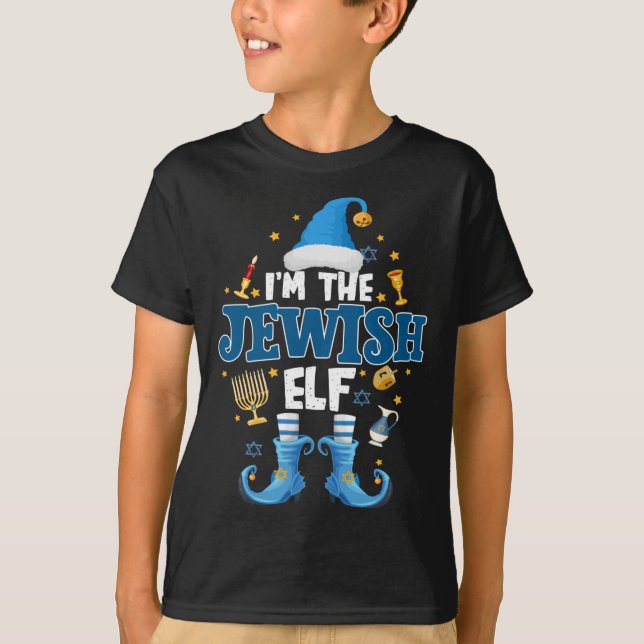 Camiseta Judío Elf Funny Hanukkah Gift Chanukah Cute ELF C (Anverso)