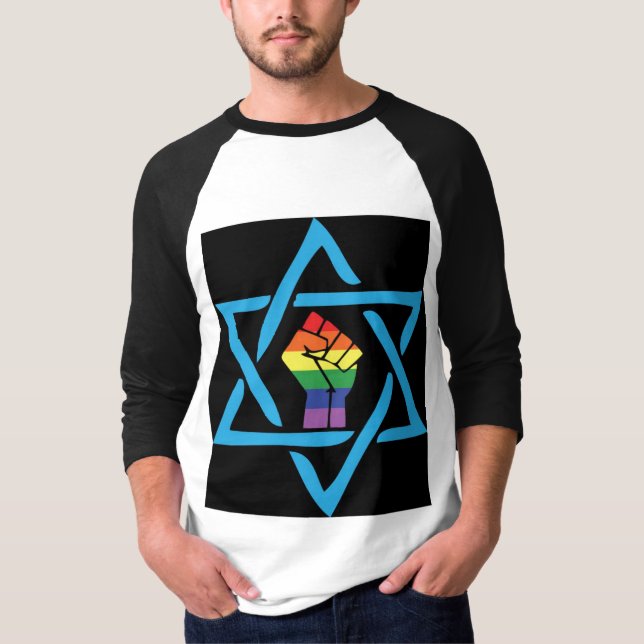 Camiseta Judío negro gay (Anverso)