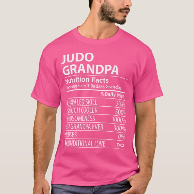 Camiseta Judo Abuelo Nutrición Hechos Graciosos Abuelo Judo (Anverso)
