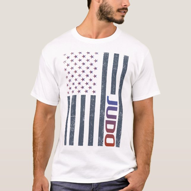 Camiseta Judo de Bandera Americana (Anverso)