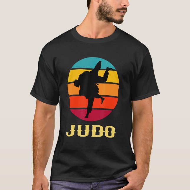 Camiseta Judo Hand Vintage Sunset Martial Arts Style (Anverso)
