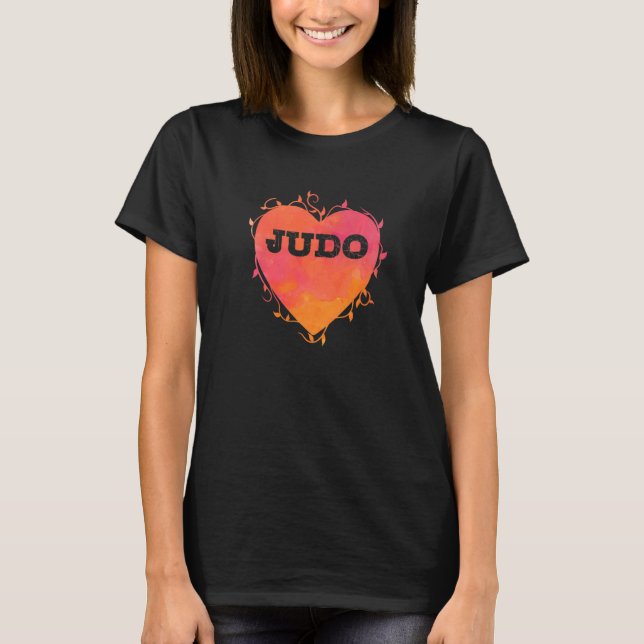 Camiseta Judo Heart with writing and Tendrils (Anverso)