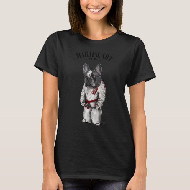 Camiseta Judo Karate, Perro De Toro Francés, Maestro En Jud (Anverso)