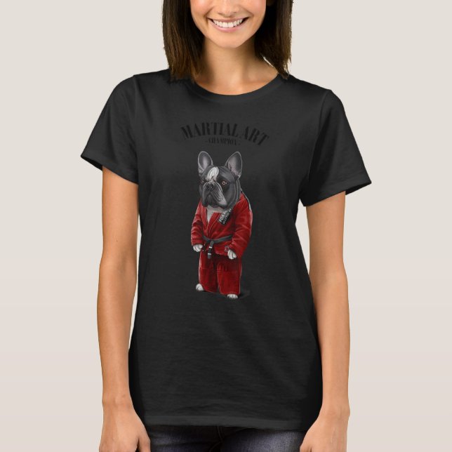 Camiseta Judo Karate, Perro De Toro Francés, Maestro En Jud (Anverso)