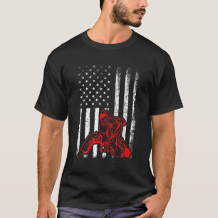 Camiseta Judo Martial Art Lover Bandera Retro Americana Jud