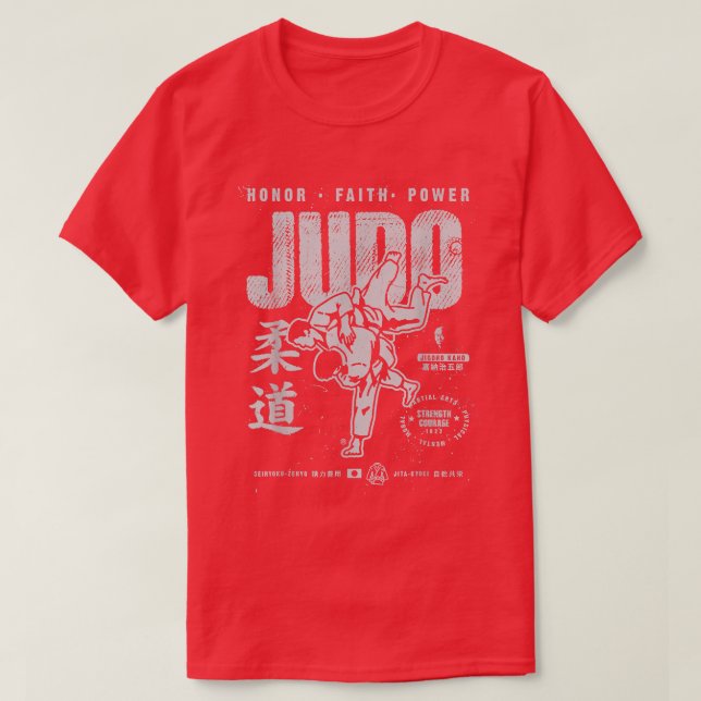 Camiseta Judo MMA Martial Arts Strength Courage Honor Faith (Diseño del anverso)