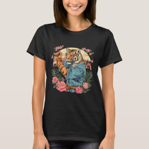 Camiseta Judo Tigre Floral Naturaleza Kickboxing Taekwondo