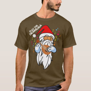 Camiseta Juega al Yulekele Cute Santa jugando al Ukulele C