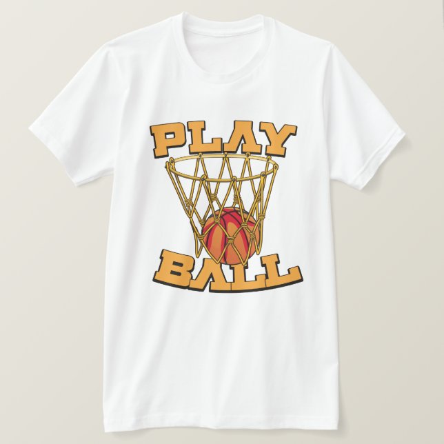 Camiseta Juega Baloncesto. (Anverso del diseño)