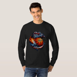 Camiseta Juega Baloncesto con Corazón Arte Motivacional Man