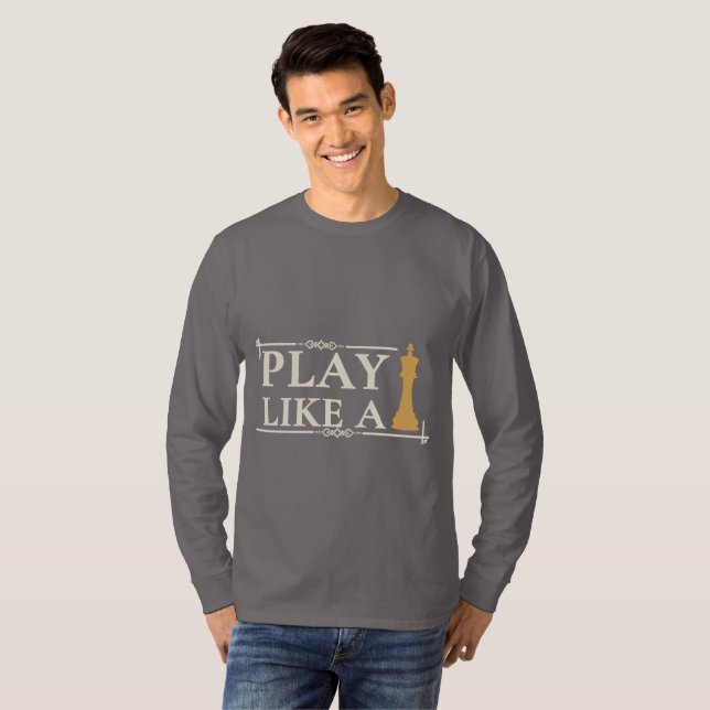 Camiseta Juega Como un Rey – Frase de Estrategia de Poder - (Anverso completo)