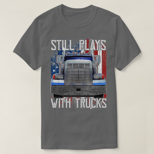 Camiseta Juega con camiones divertido camionero bandera est (Diseño del anverso)
